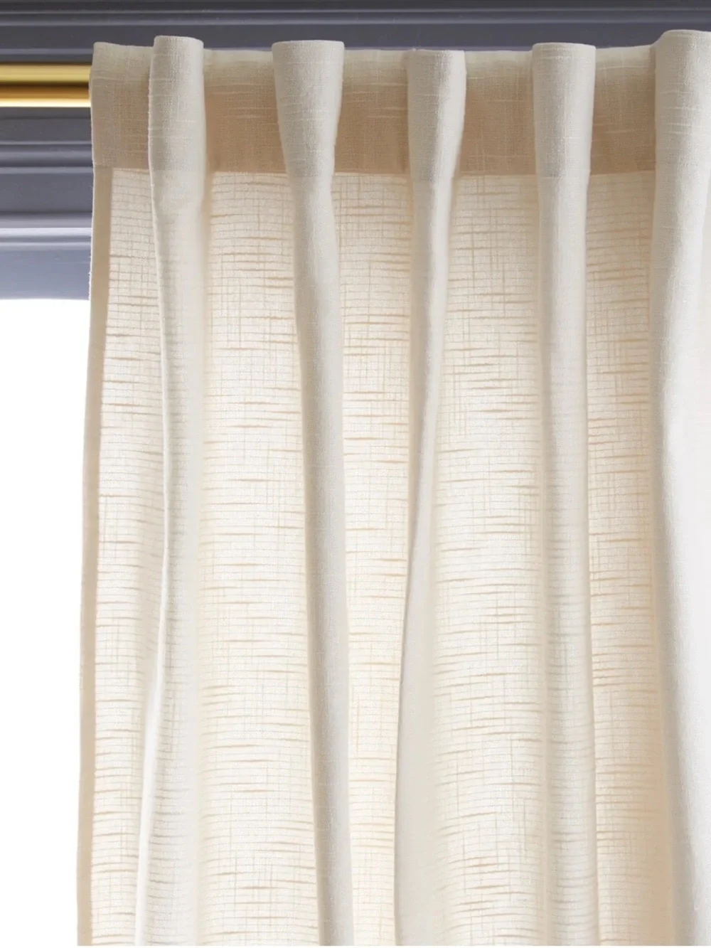 QUINCE Set Of 2 48x96 Cotton Slub Curtains Natural 0073